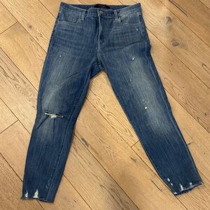 J Brand Blue Distressed Ankle Jeans